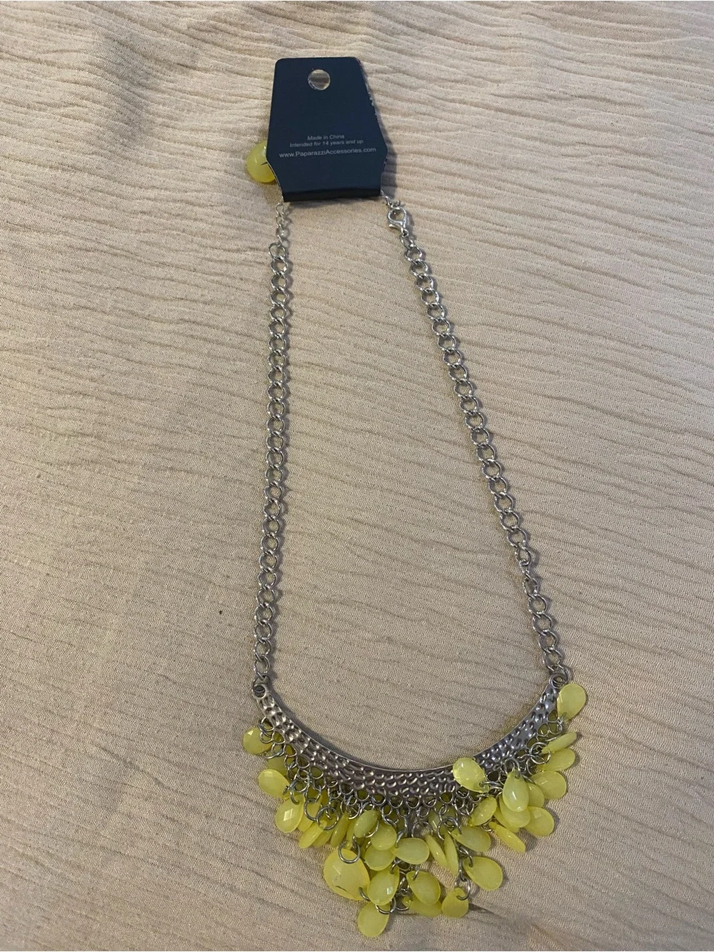 paparazzi Lemon Drop Fringe Necklace with Matching Earrings
